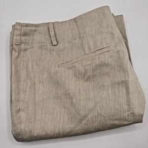 Ann Taylor Women's 12 Tan Khaki Linen Blend Stretch‎ Signature Fit Dress Pants